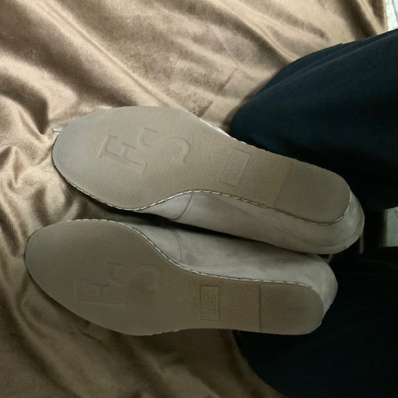 Franco Sarto Sz 8.5 Tie Wedge Ankle Boots Tan Color - Picture 3 of 4